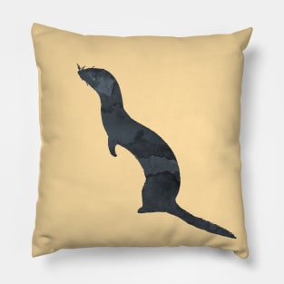 Ferret Black Silhouette Art Pillow