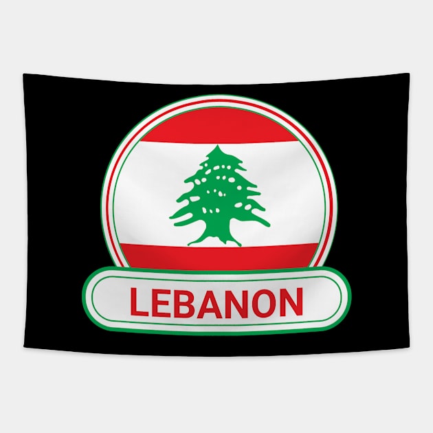 Lebanon Country Badge - Lebanon Flag Tapestry by Yesteeyear