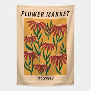 Flower market print, Autumn flowers art, Stockholm, Posters aesthetic, Retro print, Cottagecore decor, Indie Tapestry