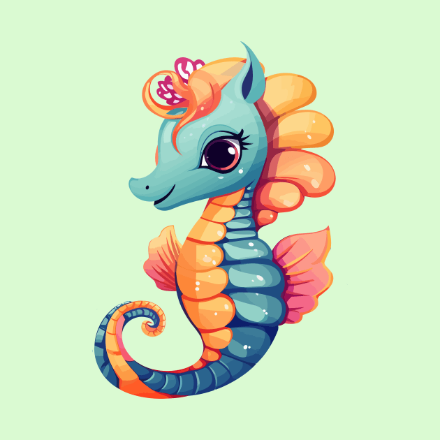 cute seahorse cartoon by H2Ovib3s