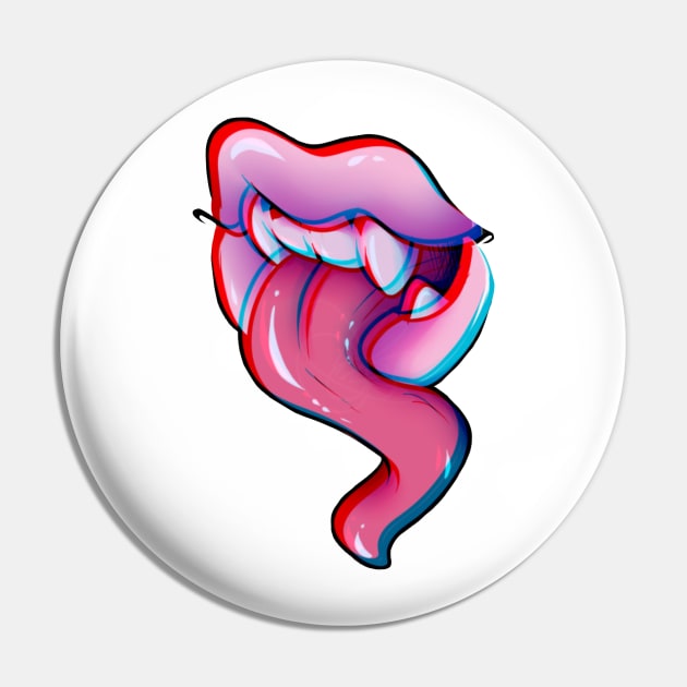 Tongue and Teeth Pin by mspinkcloud