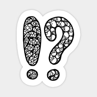 Exclamation and Question Mark Doodle Art Magnet