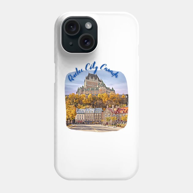 Quebec City Canada Skyline Painting Phone Case by YegMark