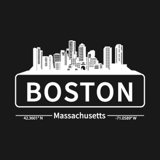 Boston Massachusetts, Skyline of Boston City Love T-Shirt