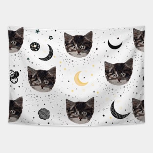 Cute cats and space pattern Tapestry