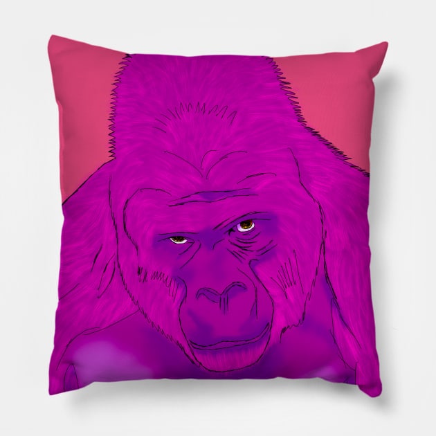 Pink Gorilla Pillow by BenIrelandBooks