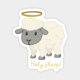 Holy Sheep Cute Fluffy Animal Magnet