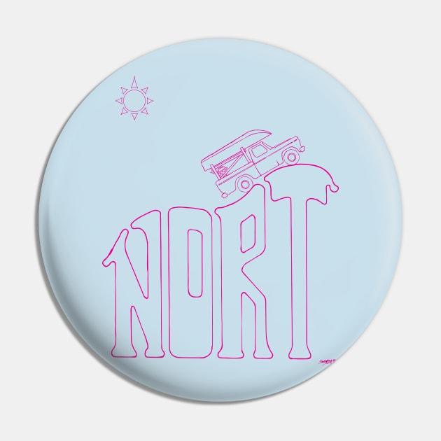 Nort Pink Lined Art Pin by O_Canada 