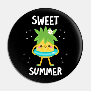 Cute Pineapple Lovers Sweet Summer Pineapple Character Pin