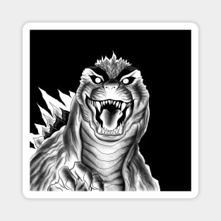 the king of the monsters, the godzilla in the dark Magnet