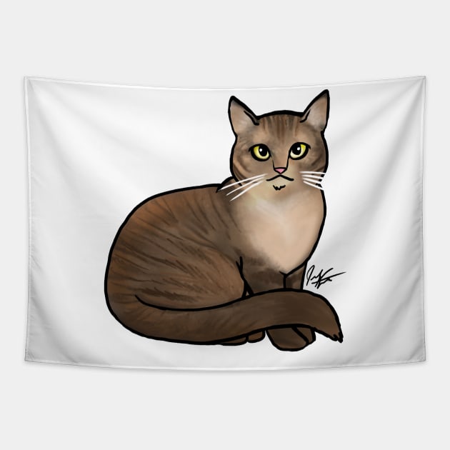 Cat - British Shorthair - Black and White Tapestry by Jen's Dogs Custom Gifts and Designs