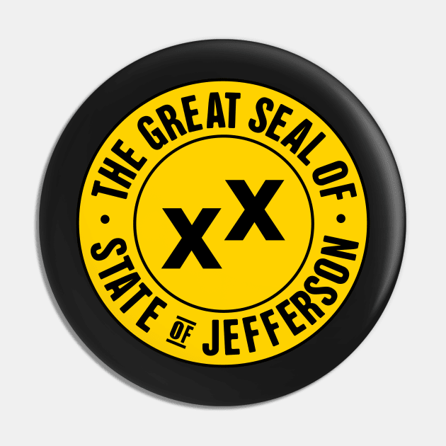 State Of Jefferson Golden Seal Pin by MeatMan