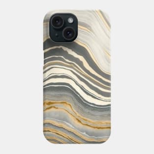 Stone Marble Pattern Grey Gold Phone Case