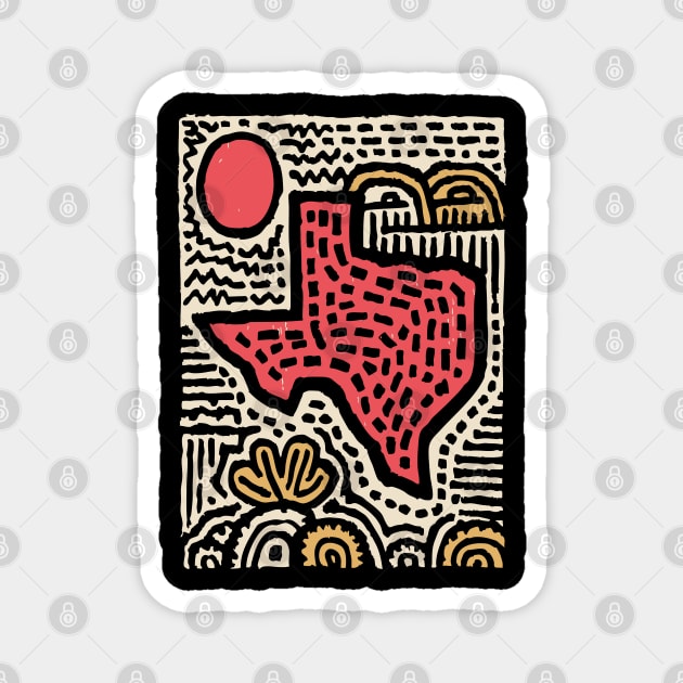 Abstract Texas | Lone Star State of Mind Magnet by TuncGK