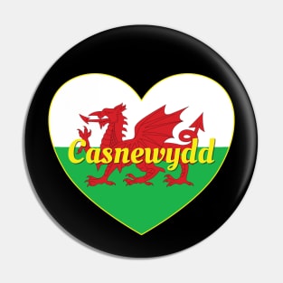 Casnewydd Cymru UK Baner Cymru Calon Pin