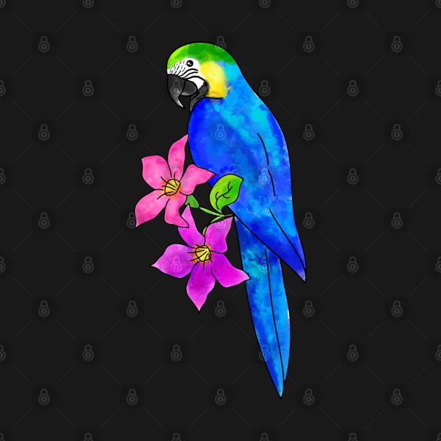 watercolor macaw gold blue by FandomizedRose