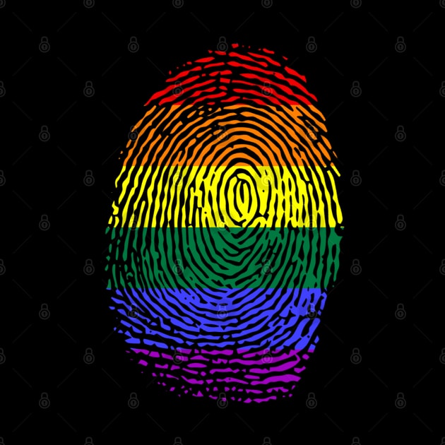 Born This Way Pride Flag Fingerprint LGBT by Scar