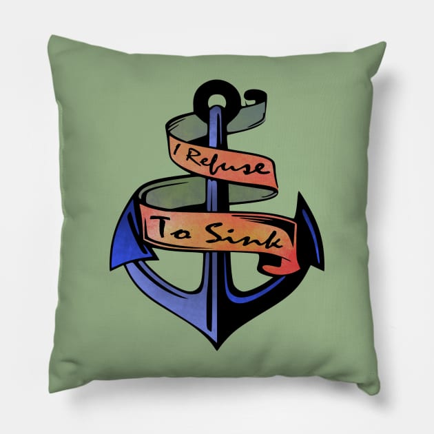 anchor sailor t shirt vintage anker design Pillow by Jakavonis