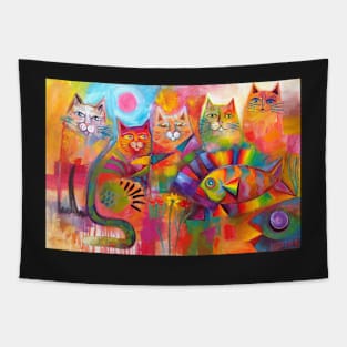 Cats & Fish Tapestry