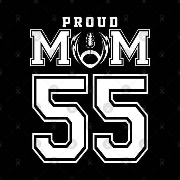 Custom Proud Football Mom Number 55 Personalized For Women by Just Another Shirt