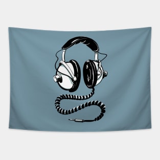 Huge vintage headphones illustration Tapestry