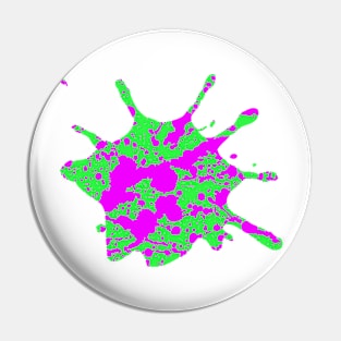 Neon Green and Pink Paint Splatter Pin