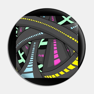 Neon Roads Pin