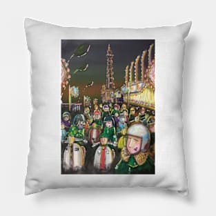 Retro Scooter, Classic Scooter, Scooterist, Scootering, Scooter Rider, Mod Art Pillow