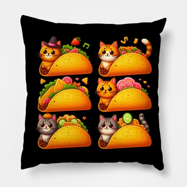 Feline Fiesta in a Taco Pillow by coollooks