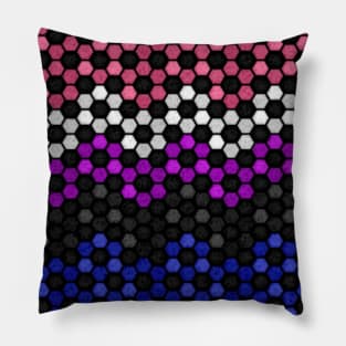 Seamless Football Pattern in Gender Fluid Pride Flag Colors Pillow