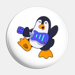 Penguin at Music with Guitar Pin