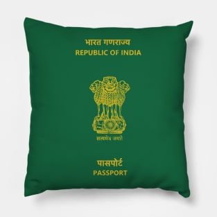 India / Vintage Look Passport Design Pillow