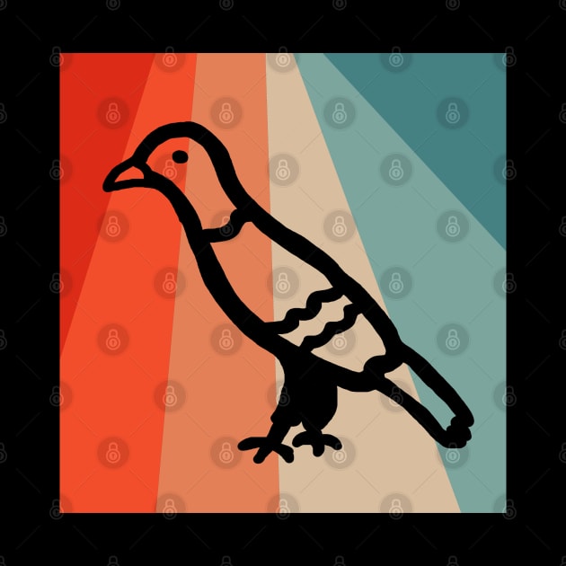 Retro pigeon design bird vintage silhouette accessory by FindYourFavouriteDesign