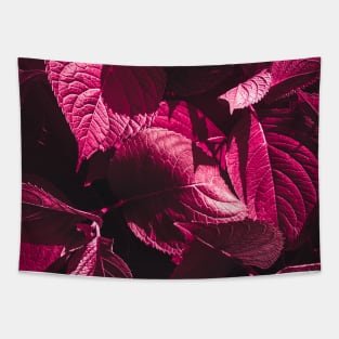 Dark Pink Leaves Tapestry