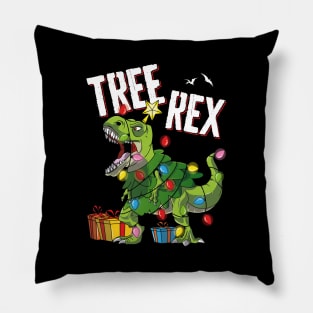 Tree Rex Boys Kids Dinosaur T Rex Funny Christmas Pillow