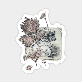 Cow and Cow Parsnip Magnet