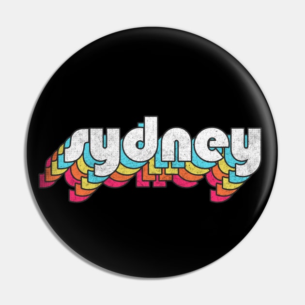 Sydney  / Retro Faded Style Typography Design Pin by DankFutura