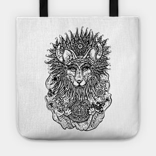 Indian Fox Holding Mayan Calendar, Funny Cute Fox Lover Gift T-Shirt Tote