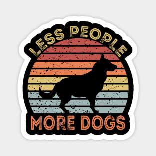 Less People More Dogs Magnet