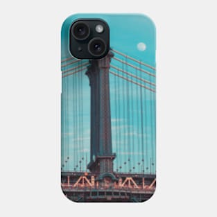 The Moon Above the Manhattan Bridge Phone Case