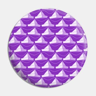 Paper Hats Pattern White Purple Pin