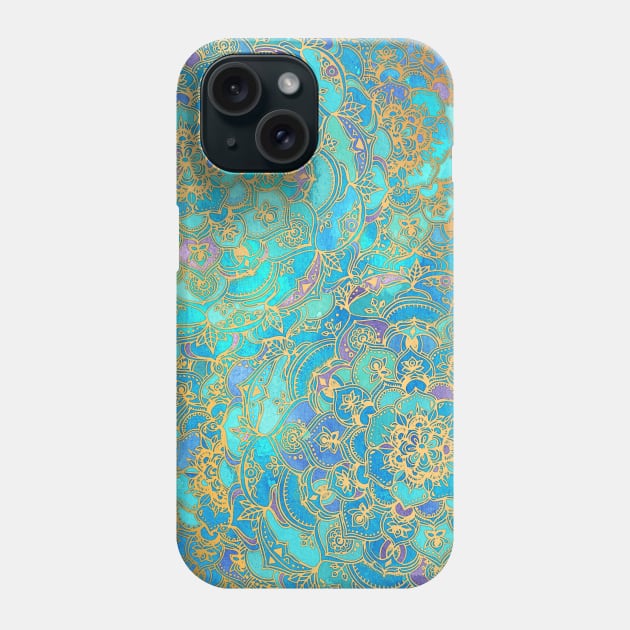 Sapphire & Jade Stained Glass Mandalas Phone Case by micklyn