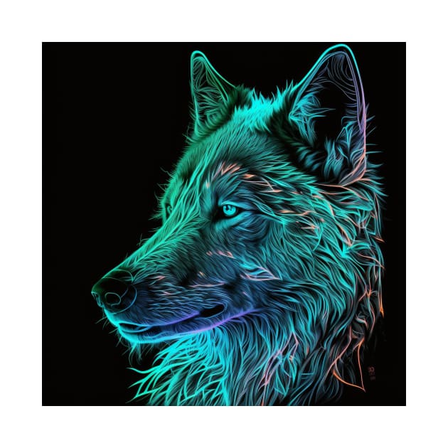 Wolf Neon Art 2 by AstroRisq