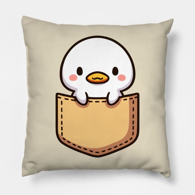 Baby Goose in Pocket Cute Kawaii Peeking Bird Pillow by Cuteness Klub