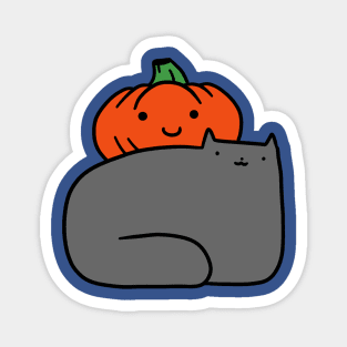 Cat and Pumpkin Magnet