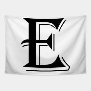 Black Letter E in vintage style Tapestry