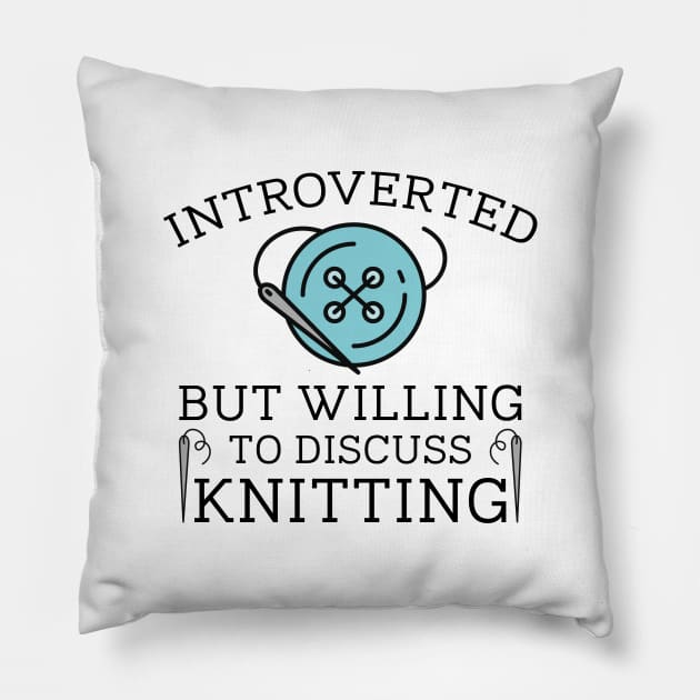 Introverted Knitting Pillow by LuckyFoxDesigns