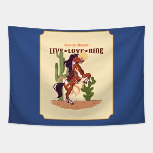 live love ride Country Western Lifestyle Horse Rodeo Wild West Tapestry