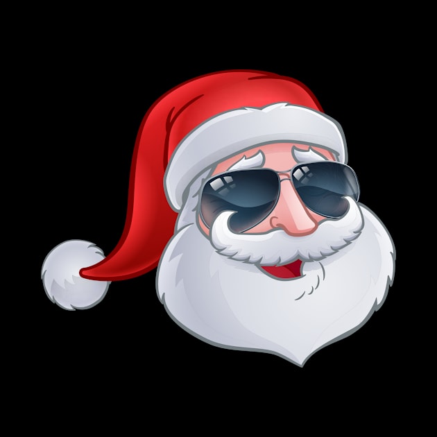 Funny Santa Claus With Black Sunglasses Cartoon Merry Christmas Gift by GBDesigner