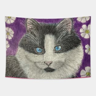 Tuxedo cat Tapestry